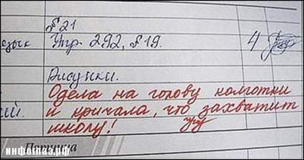 Записи из школьных дневников