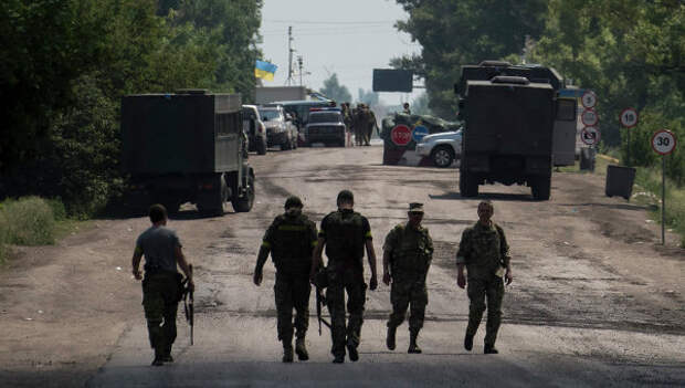 Бойцы украинского батальона Киев-1 под Марьинкой