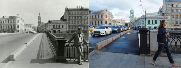 Вид на Пятницкую улицу от Чугунного моста 1972/2020 год