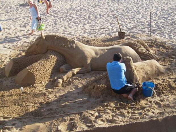 Эти скульптуры из песка создавали настоящие мастера в мире, скульптура
