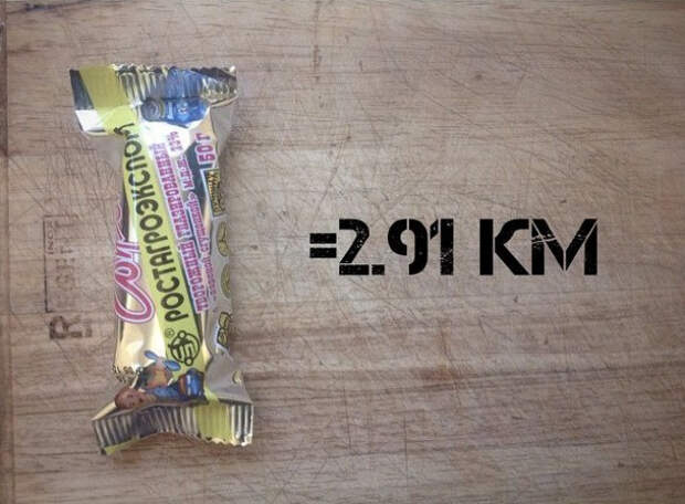 сколько км надо пробежать за съеденный продукт