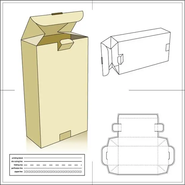 Как сделать чертеж коробки из бумаги