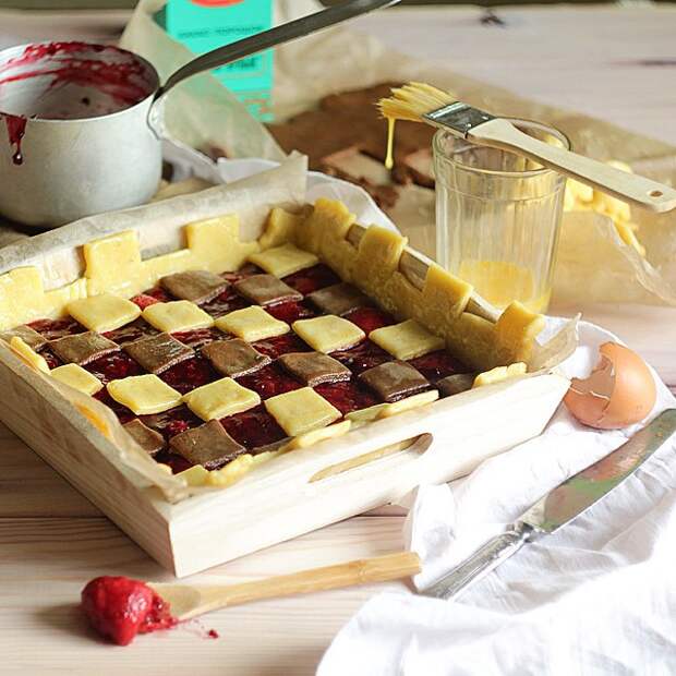 Пирог "Шахматная доска" выпечка, красивая еда, кулинария, пироги
