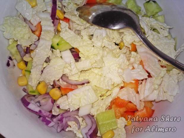 салат с пекинской капустой салат с пекинской капустой