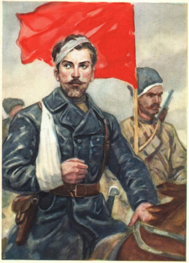 Николай Щорс на открытке ИЗОГИЗ, СССР.jpg