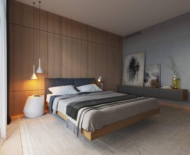 Гармоничная и функциональная спальная комната для людей, нуждающихся в спокойной атмосфере.