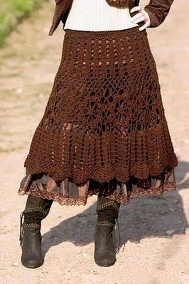 Теплые юбки в стиле бохо