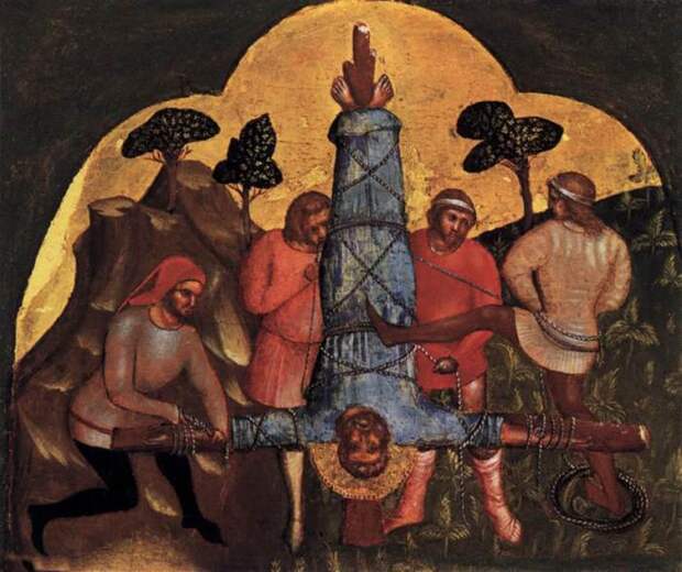 Распятие святого Петра. Лоренцо Венециано. Государственных музеев, Берлин.