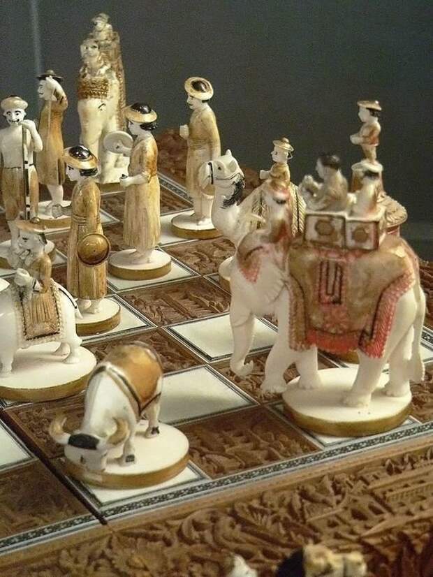 Шахматы "Восточные", 19 век, кость искусство, красота, мастерство, невероятное, талант, шахматы