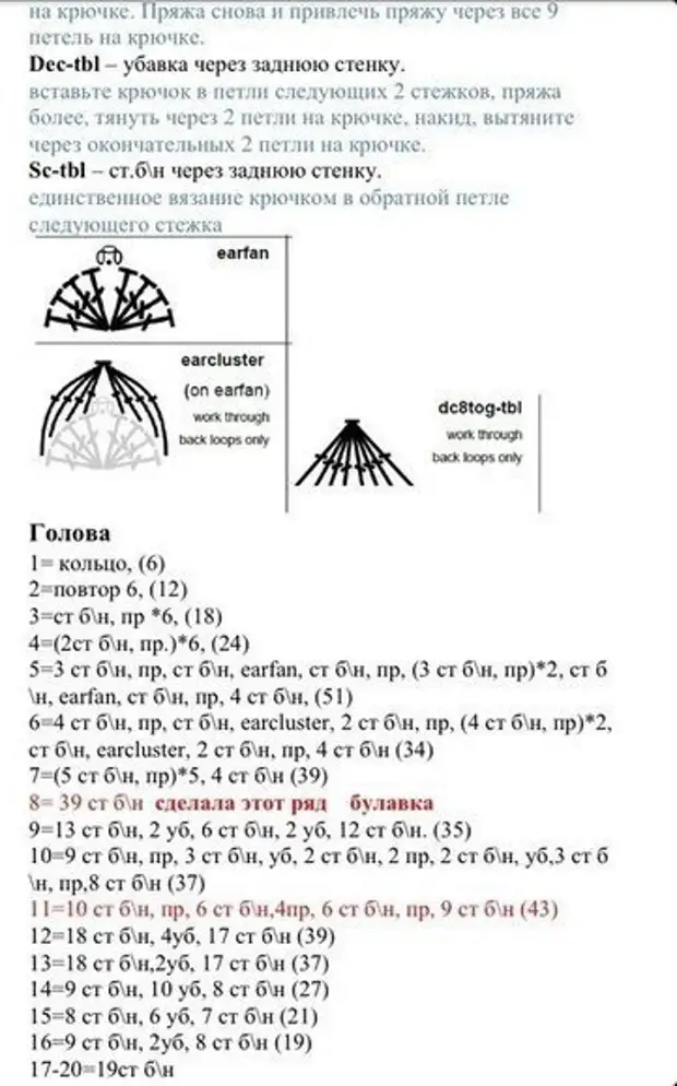 Кошка крючком схема и описание