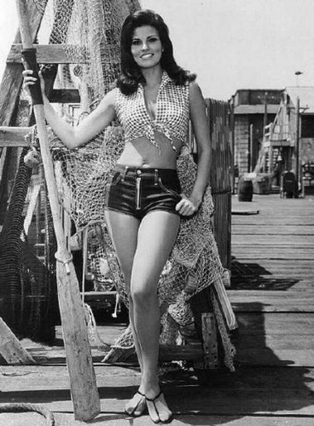 Miniskirt tugging girl retro