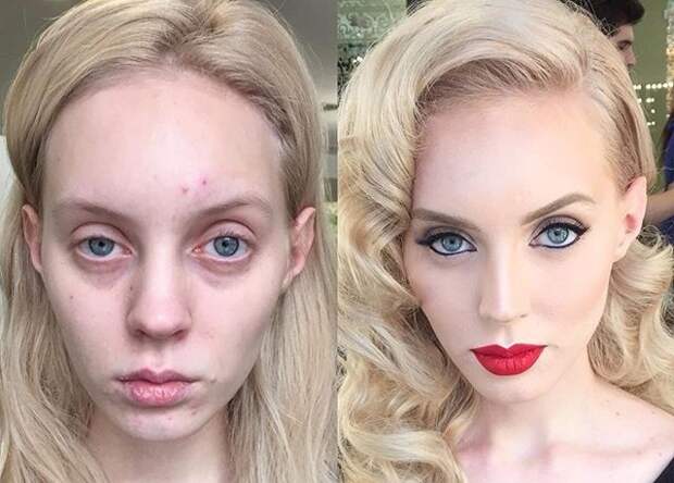 20 женщин, которых макияж изменил до неузнаваемости.