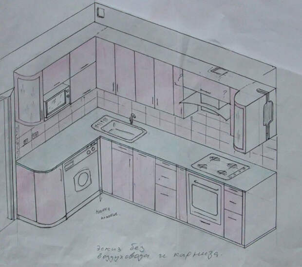Как нарисовать проект угловой кухни самостоятельно