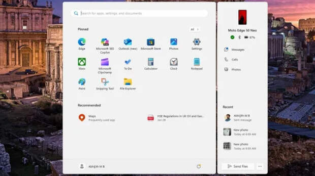 На Windows 11 появилась функция доступа к Android и iPhone сразу из меню «Пуск»