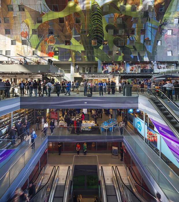 фреска на потолке крытого рынка Markthal Rotterdam в Роттердаме Нидерланды (7)