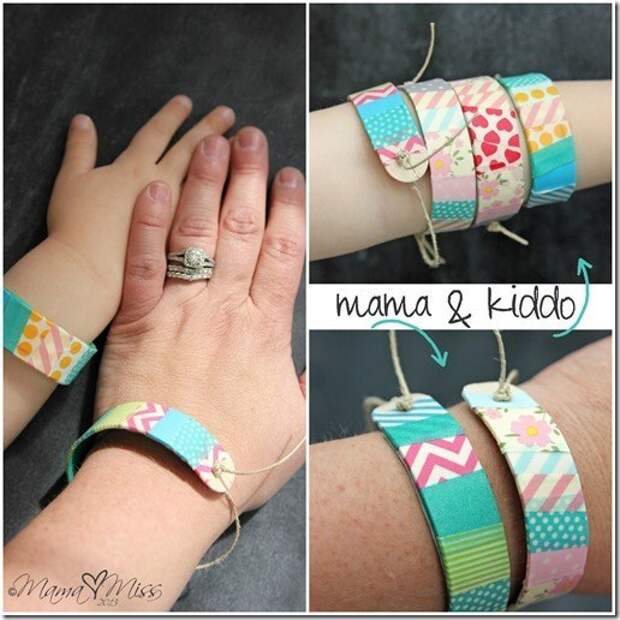 Spend an afternoon making DIY washi tape wooden bracelets.