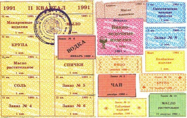 Продовольственные карточки в СССР накануне распада