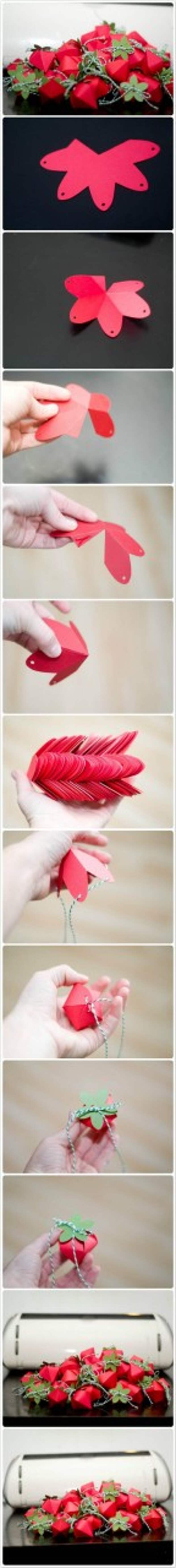 Paper Strawberry Box | #DIY