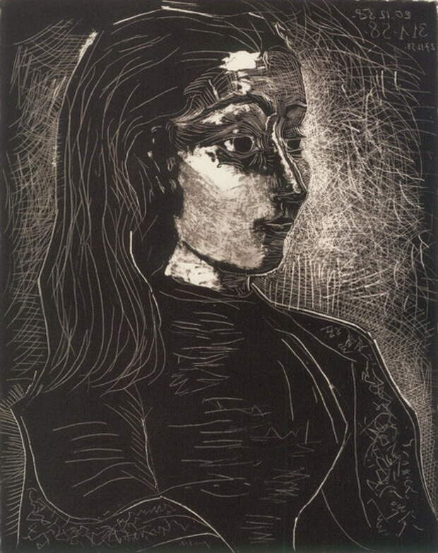Пабло Пикассо. Жаклин, правый профиль III. 1958 год