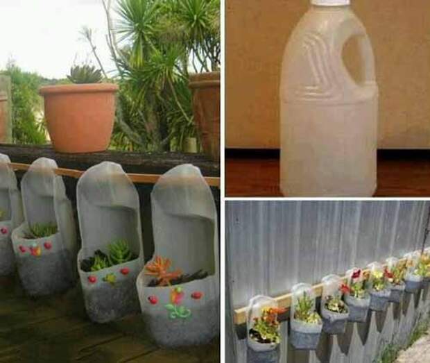 как использовать старые пластиковые бутылки в саду