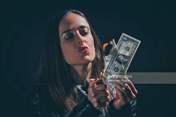 Burning Dollar Woman Burning Dollar Woman