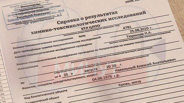 Результаты экспертизы: Навального НЕ отравили