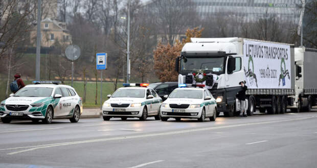 Акция автоперевозчиков в Вильнюсе Акция автоперевозчиков в Вильнюсе