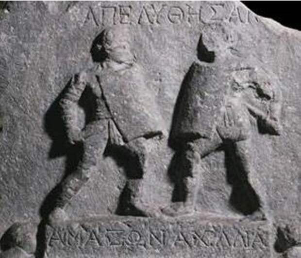 Relief-of-two-female-gladiators