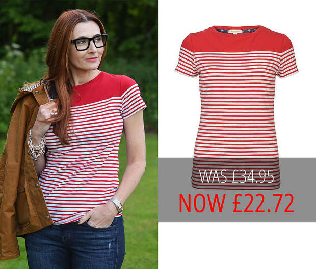Summer sales | Barbour red and white striped Teesport top
