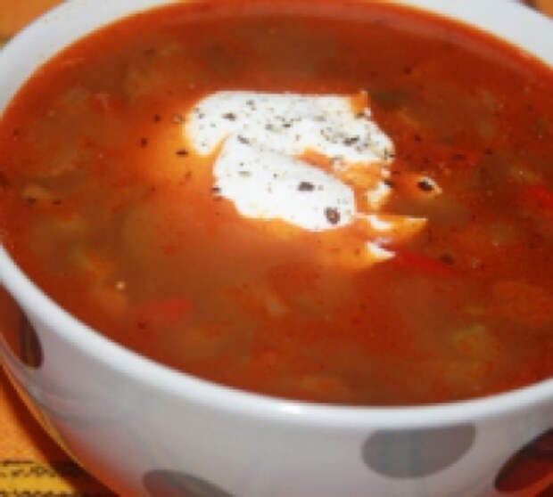 Острый мясной суп (второго дня)