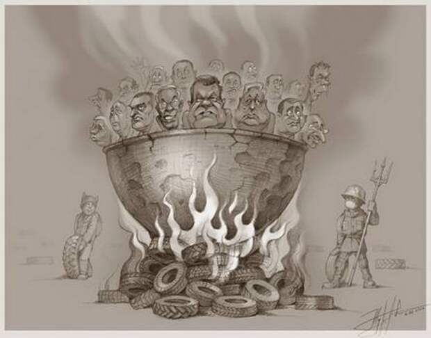 Карикатура украинского художника Юрия Журавеля (2014 год)