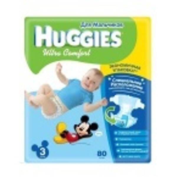 Подгузники Huggies Ultra Comfort для мальчиков 3 (5-9 кг) 80 шт