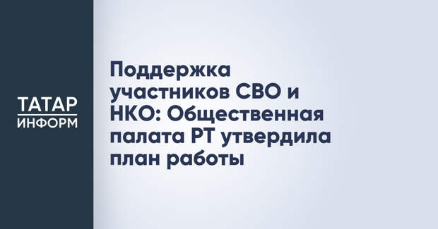 Поддержка участников СВО и НКО: Общественная палата РТ утвердила план работы