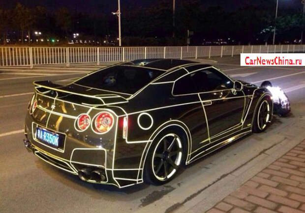tuning Nissan GT R Nissan photo nissan gtr glow dark china 2 600x420 Nissan GT R светится в темноте в Китае