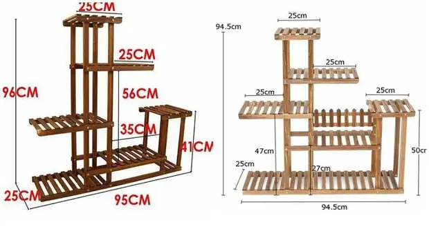 Чертеж полок для цветов