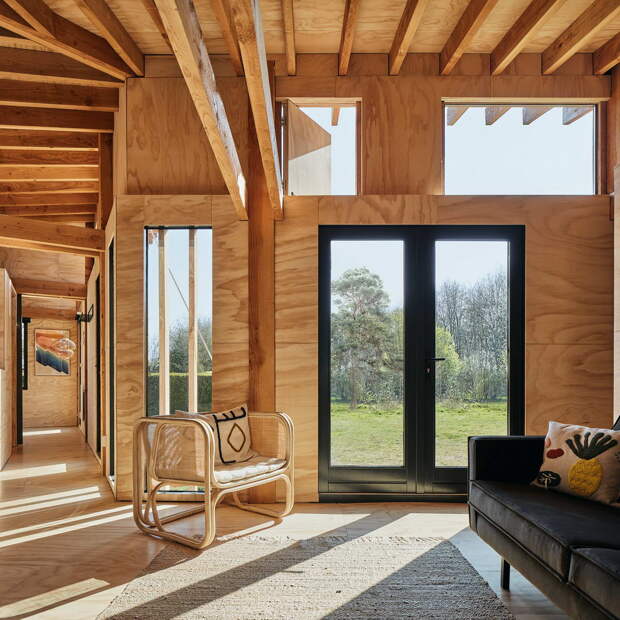 Одноэтажный деревянный дачный домик в Нидерландах