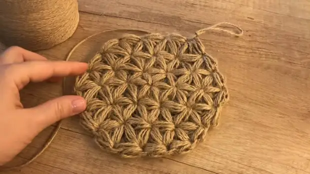 Вязание-это просто! Мочалка из джутового шпагата
