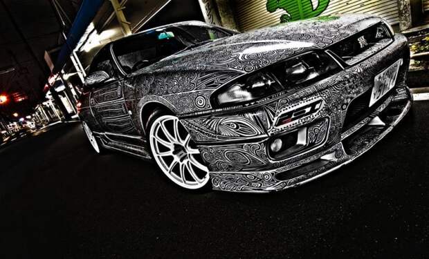 Nissan Skyline GTR гениально разрисованный маркером