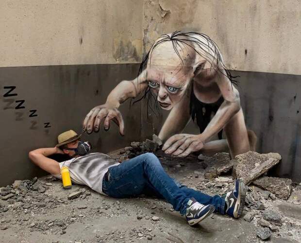Блог - Уличный художник превращает обветшалые стены в невероятные 3D-граффити Уличный художник превращает обветшалые стены в невероятные 3D-граффити