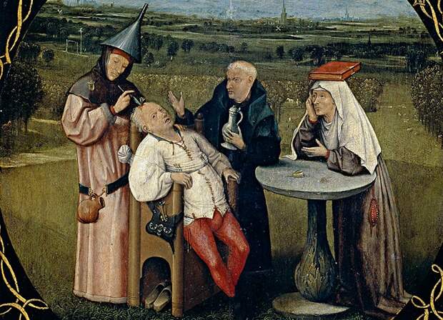 Извлечение камня глупости (1475—1480 гг.). Иероним Босх.