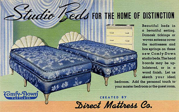 Кровати для супружеской спальни 50-х годов