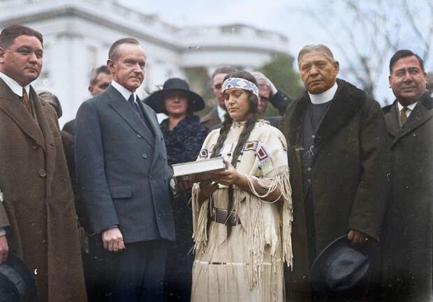 Фото коренных американцев 1920-х годов в цвете америка, индейцы, история, колоризация, колоризированные фото, коренные жители, сша, фото