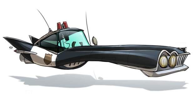 Летающие автомобили из 1960-ых автодизайн, рисунок, фантастика