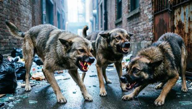 Бродячие собаки убивают домашних питомцев в городе на Сахалине. Люди в панике