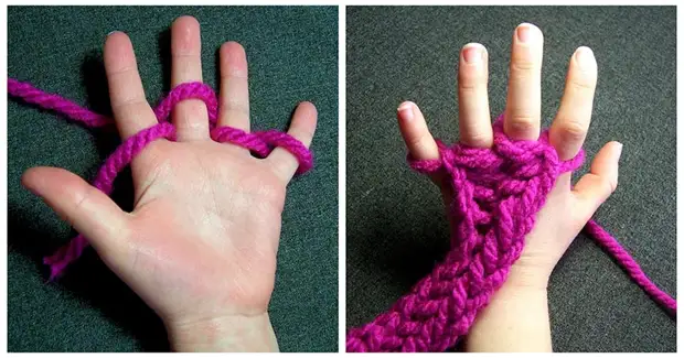 Вязание на руках и на пальцах