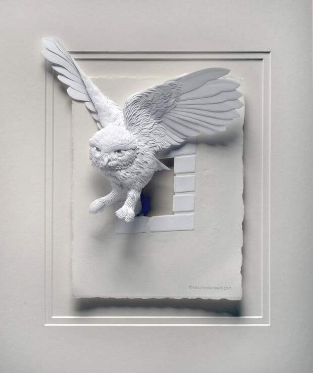 Удивительные 3D скульптуры из бумаги 3D скульптуры, Кэлвин Николлс, из бумаги