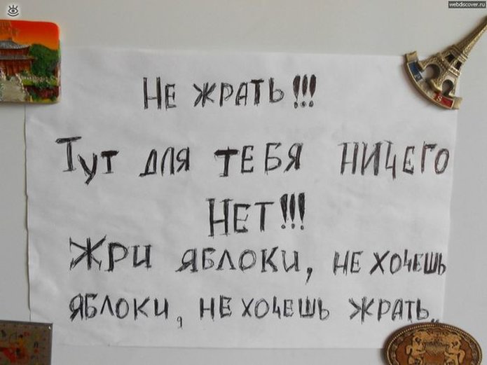 Смешные записки на холодильнике 16