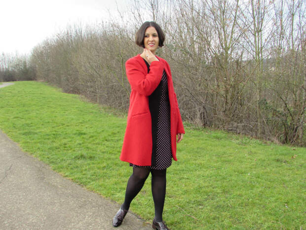 A bright red coat 