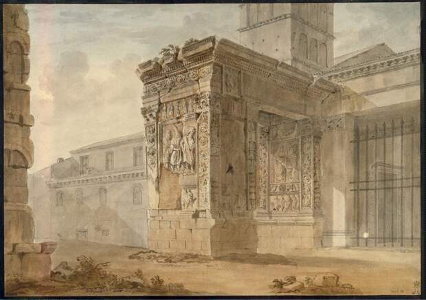 Clerisseau Charles-Louis - Arch of the Money-Changers in Rome - OR-2565
