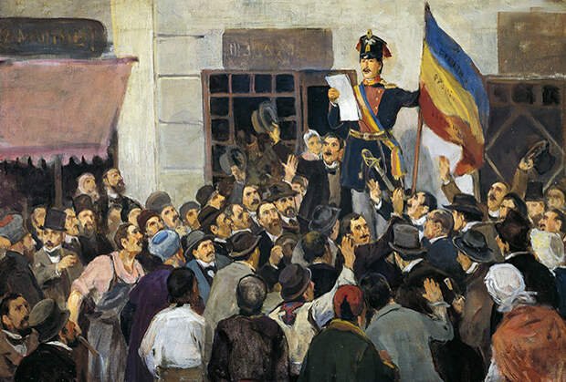 Революционеры провозглашают окончание российского протектората в Бухаресте, июнь 1848 года